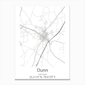 Dunn Loring,United States Minimalist Map Canvas Print