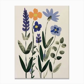 Painted Florals Lavender 1 Canvas Print