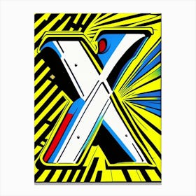 X   Letter, Alphabet Comic 1 Canvas Print