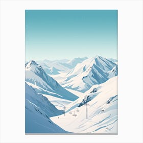 Les 3 Vallees   France, Ski Resort Illustration 2 Simple Style Canvas Print