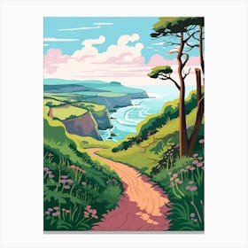 The Causeway Coast Way Northern Ireland 2 Hike Illustration Canvas Print