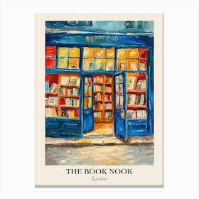 London Book Nook Bookshop 2 Poster Canvas Print