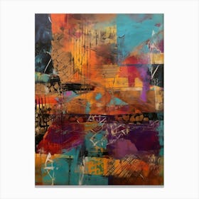 The Best, Abstract Collage In Pantone Monoprint Splashed Colors Canvas Print