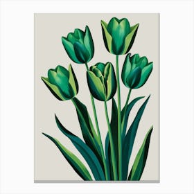 Green Tulips Canvas Print