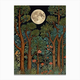 william morris Moonlight In The Forest 2 Canvas Print