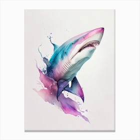 Tiger Cat Shark Watercolour Canvas Print