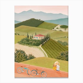 Tuscany Countryside Illustration Canvas Print