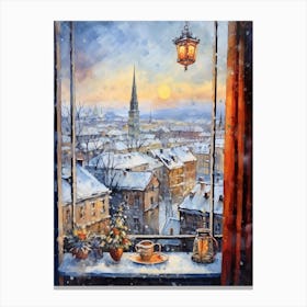 Winter Cityscape Krakow Poland 1 Canvas Print