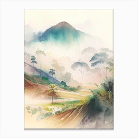 Baliem Valley Indonesia Watercolour Pastel Tropical Destination Canvas Print