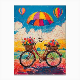 Bicycle With Flowers 1 Canvas Print