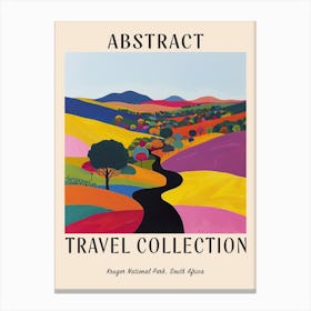 Abstract Travel Collection Poster Kruger National Park South Africa 4 Canvas Print