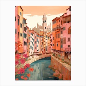 Girona Spain 3 Illustration Canvas Print