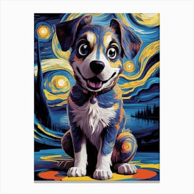 Starry Night Dog Canvas Print