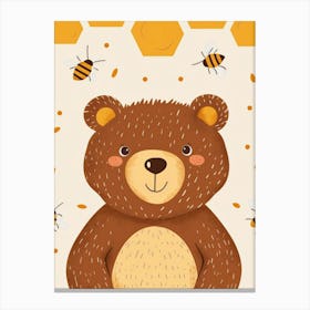 Teddy Bear With Bees 1 Canvas Print