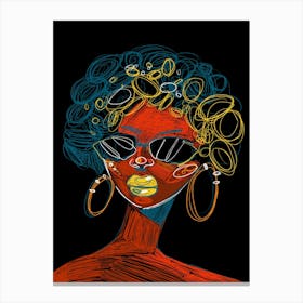 Afro-American Woman With Sunglasses Canvas Print