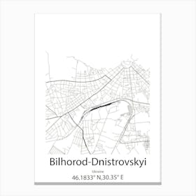 Bilhorod Dnistrovskyi,Ukraine Minimalist Map Canvas Print