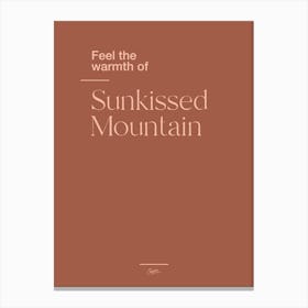 Sunkissed Mountain Typographic Canvas Print