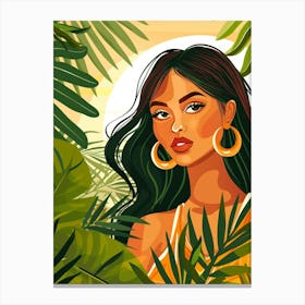 Asian Girl In The Jungle Canvas Print