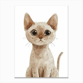 Devon Rex Cat Clipart Illustration 4 Canvas Print