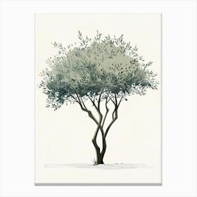 Olive Tree Pixel Illustration 2 Canvas Print
