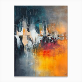 Abstract Painting, Impressionism, Acrylic, Orange Color Canvas Print