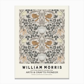 William Morris Beige Floral Poster 3 Canvas Print