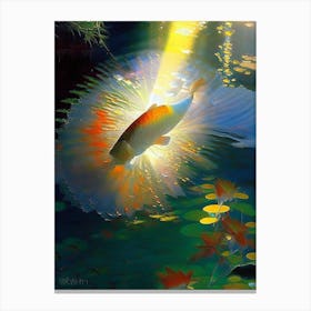 Showa Koi 1, Fish Monet Style Classic Painting Canvas Print
