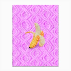 Fruity knits - Banana Pink Canvas Print