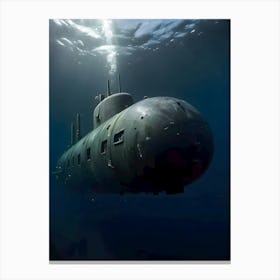 Submarine In The Ocean-Reimagined 31 Canvas Print