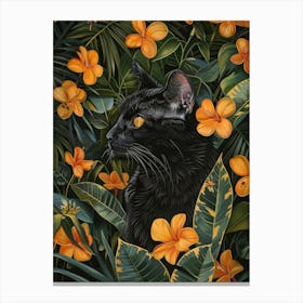 Black Cat In The Jungle 9 Canvas Print