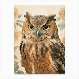 Brown Fish Owl Japanese Painting 5 Canvas Print