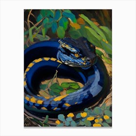 Black Rat Snake Painting Canvas Print