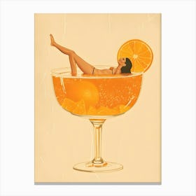 Girl In A Cocktail Canvas Print