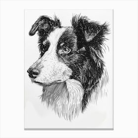 Sheep Dog Line Sketch 4 Canvas Print