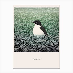 Ohara Koson Inspired Bird Painting Dipper 2 Poster Canvas Print