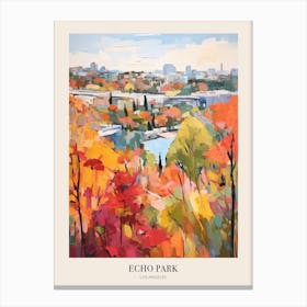 Autumn City Park Painting Echo Park Los Angeles United States 3 Poster Canvas Print