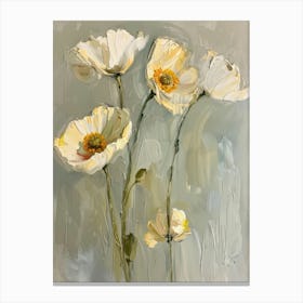 White Poppies 4 Canvas Print