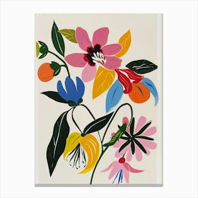 Painted Florals Fuchsia 3 Canvas Print