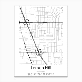 Lemon Hill,United States Minimalist Map Toile