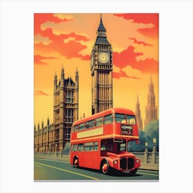 England London Retro Vintage Travel Canvas Print