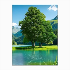 Lake With Trees Canvas Print