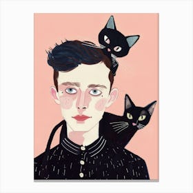 Boy And His Cats Canvas Print