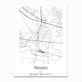 Rovato,Italy Minimalist Map Canvas Print