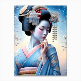 Japan Traditional Geisha Illustration By Ad 126 Canvas Print