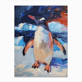 Adlie Penguin Signy Island Oil Painting 1 Canvas Print