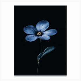 Dark Blue Flower Canvas Print