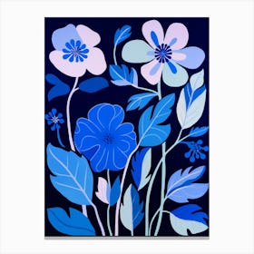 Blue Flower Illustration Hellebore 4 Canvas Print