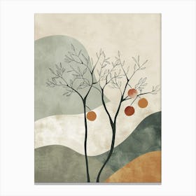 Apple Tree Minimal Japandi Illustration 2 Canvas Print