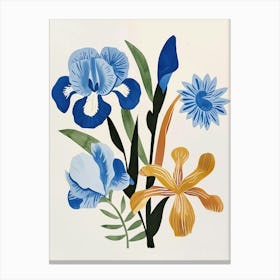 Painted Florals Iris 3 Canvas Print