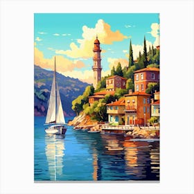 Bosphorus Cruise Prince Islands Pixel Art 1 Canvas Print